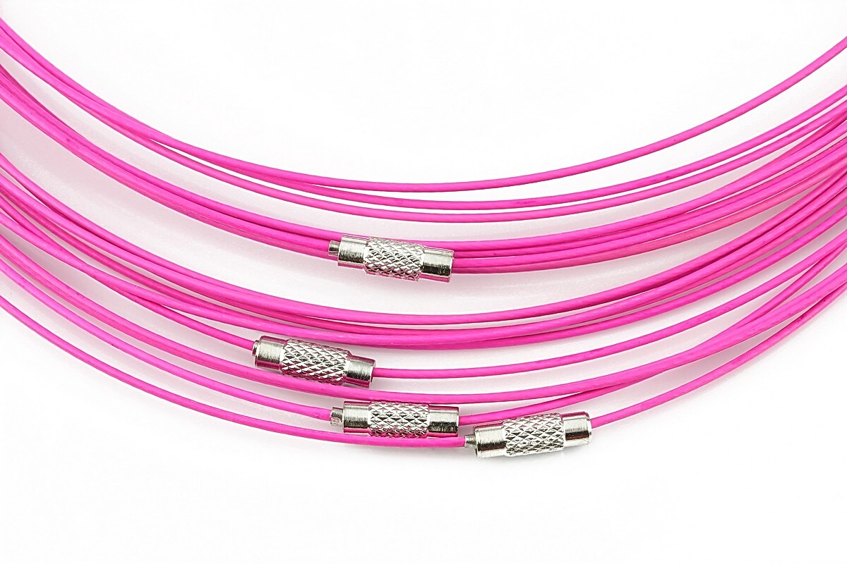 Baza siliconata colier, diametru 14,5cm - roz neon