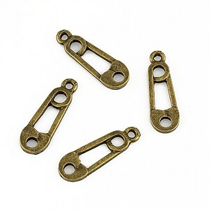 Charm bronz ac de siguranta 19x6mm