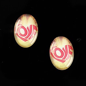 Cabochon sticla 18x13mm "This is love" cod 864