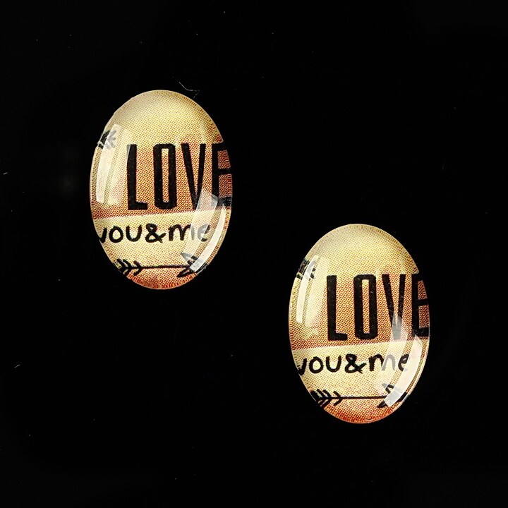 Cabochon sticla 18x13mm "This is love" cod 866