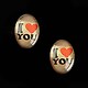 Cabochon sticla 18x13mm "This is love" cod 868