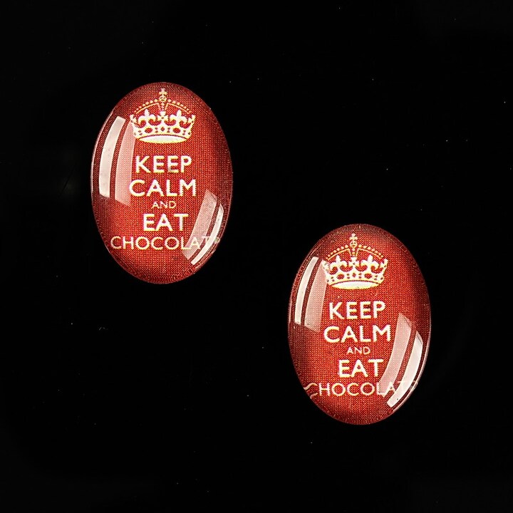 Cabochon sticla 18x13mm "Always Keep Calm" cod 871