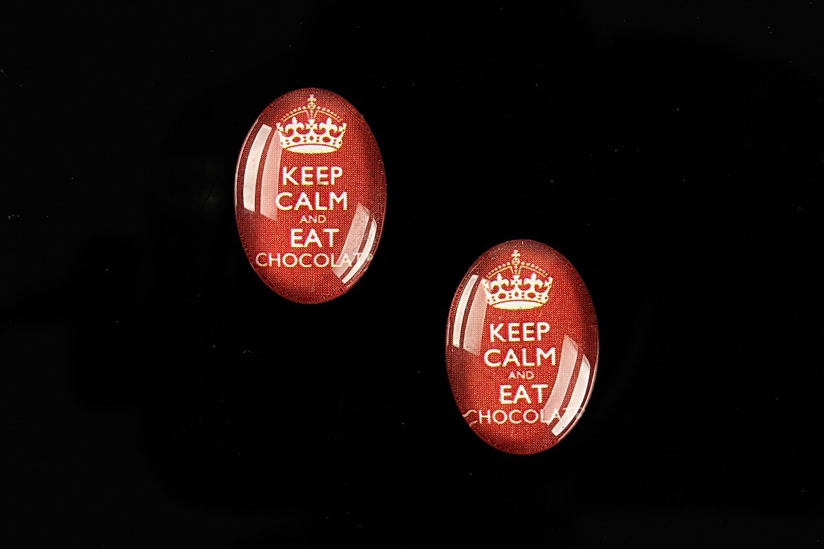 Cabochon sticla 18x13mm "Always Keep Calm" cod 871