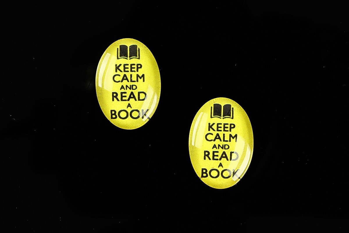 Cabochon sticla 18x13mm "Always Keep Calm" cod 872