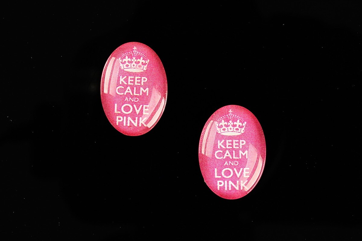 Cabochon sticla 18x13mm "Always Keep Calm" cod 875