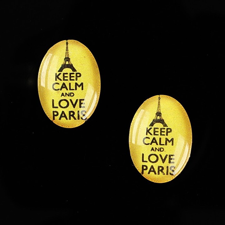 Cabochon sticla 18x13mm "Always Keep Calm" cod 877