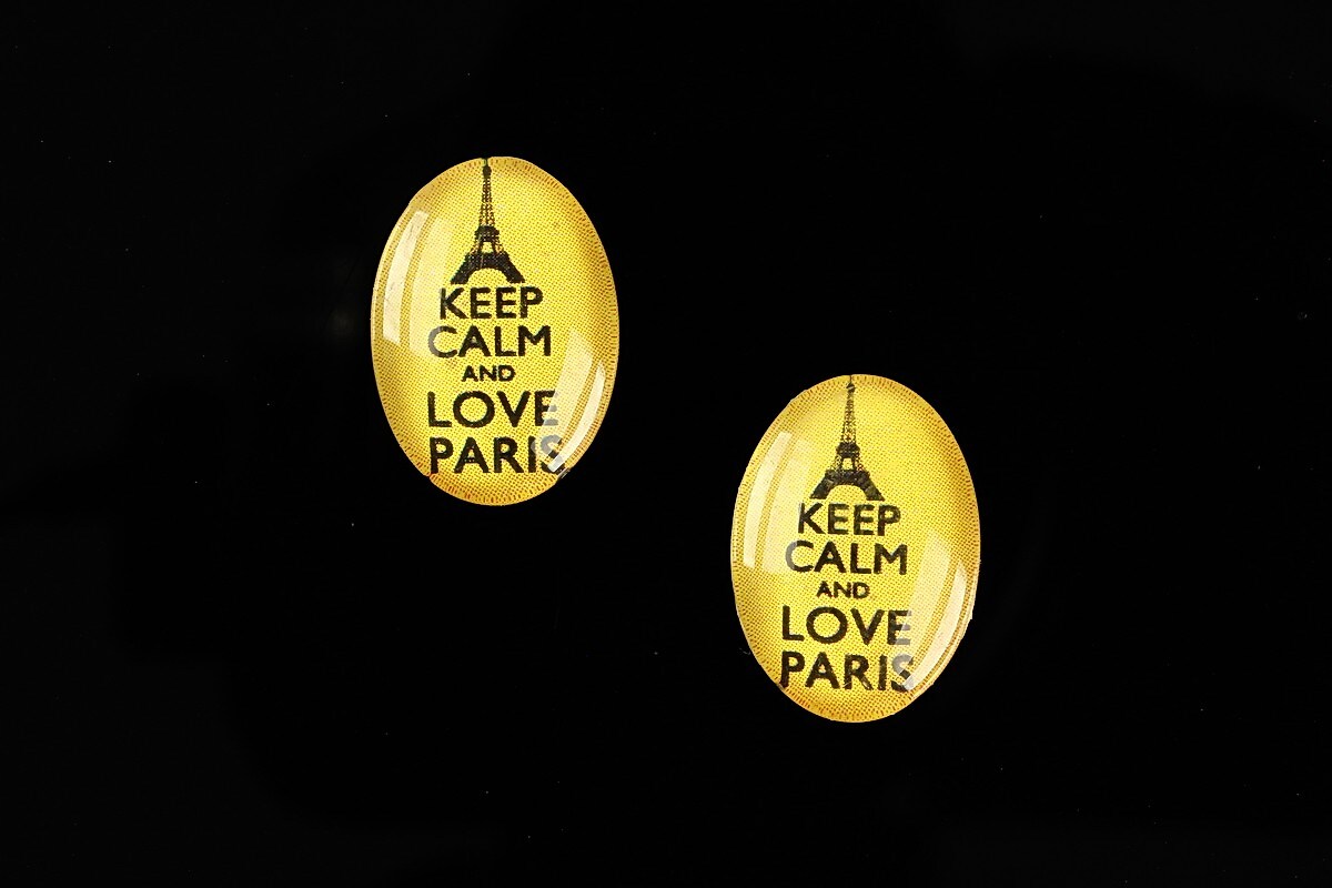 Cabochon sticla 18x13mm "Always Keep Calm" cod 877