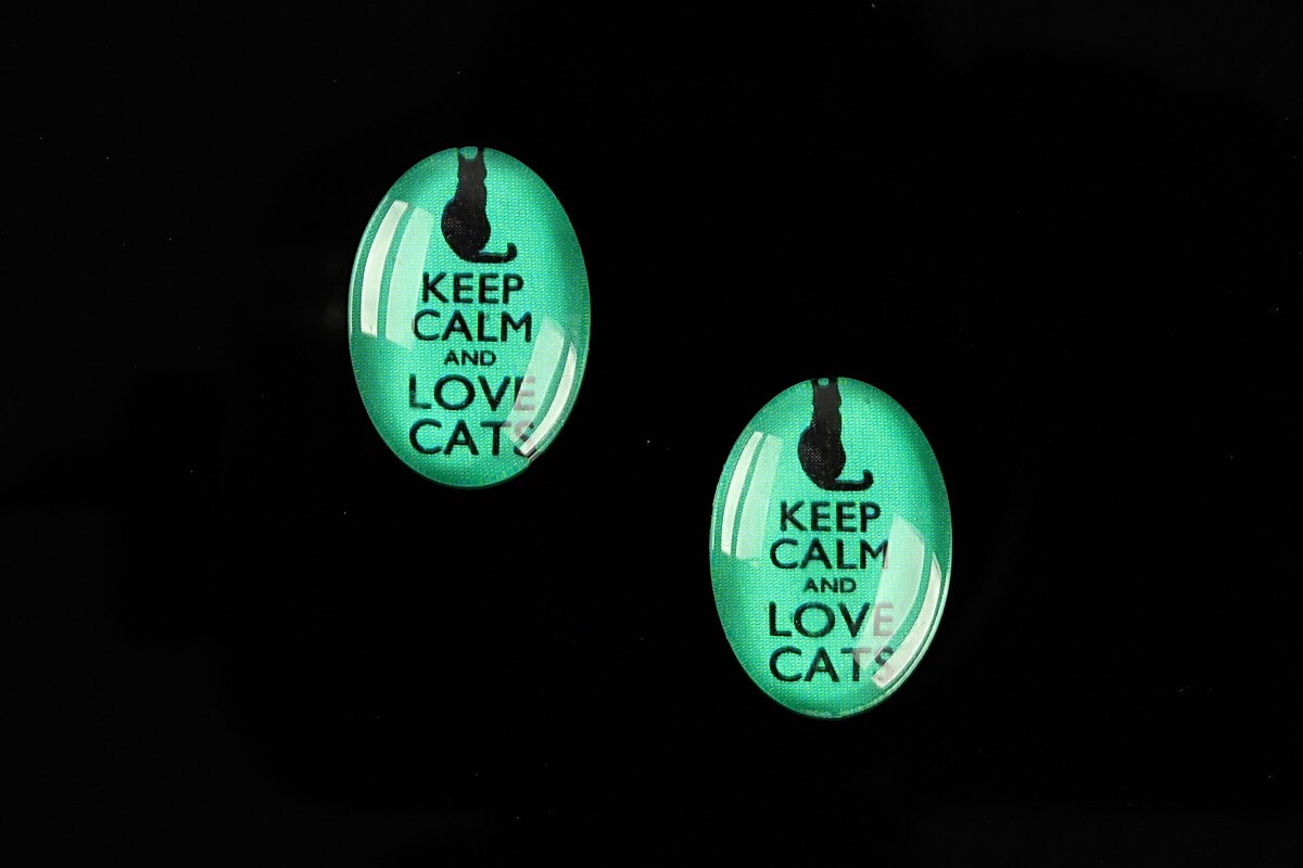 Cabochon sticla 18x13mm "Always Keep Calm" cod 878