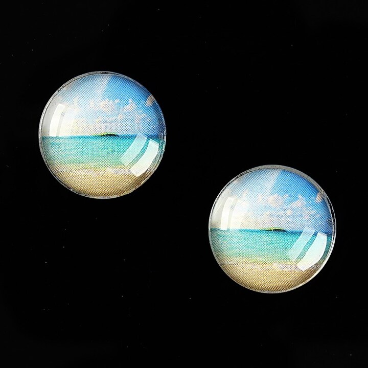 Cabochon sticla 16mm "Pattern" cod 880