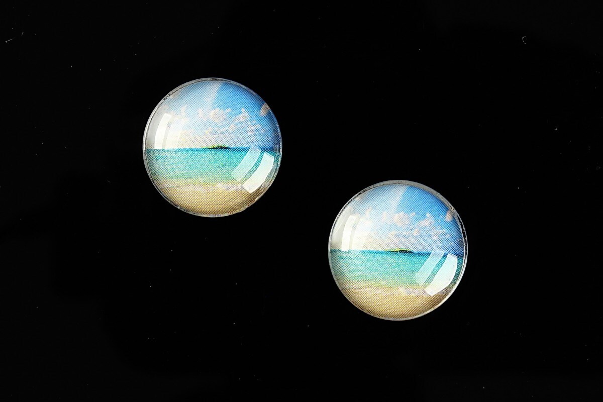 Cabochon sticla 16mm "Pattern" cod 880