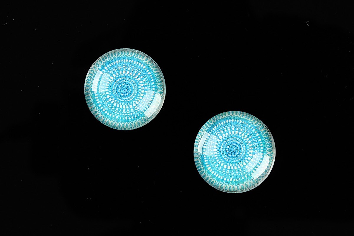 Cabochon sticla 16mm "Pattern" cod 881