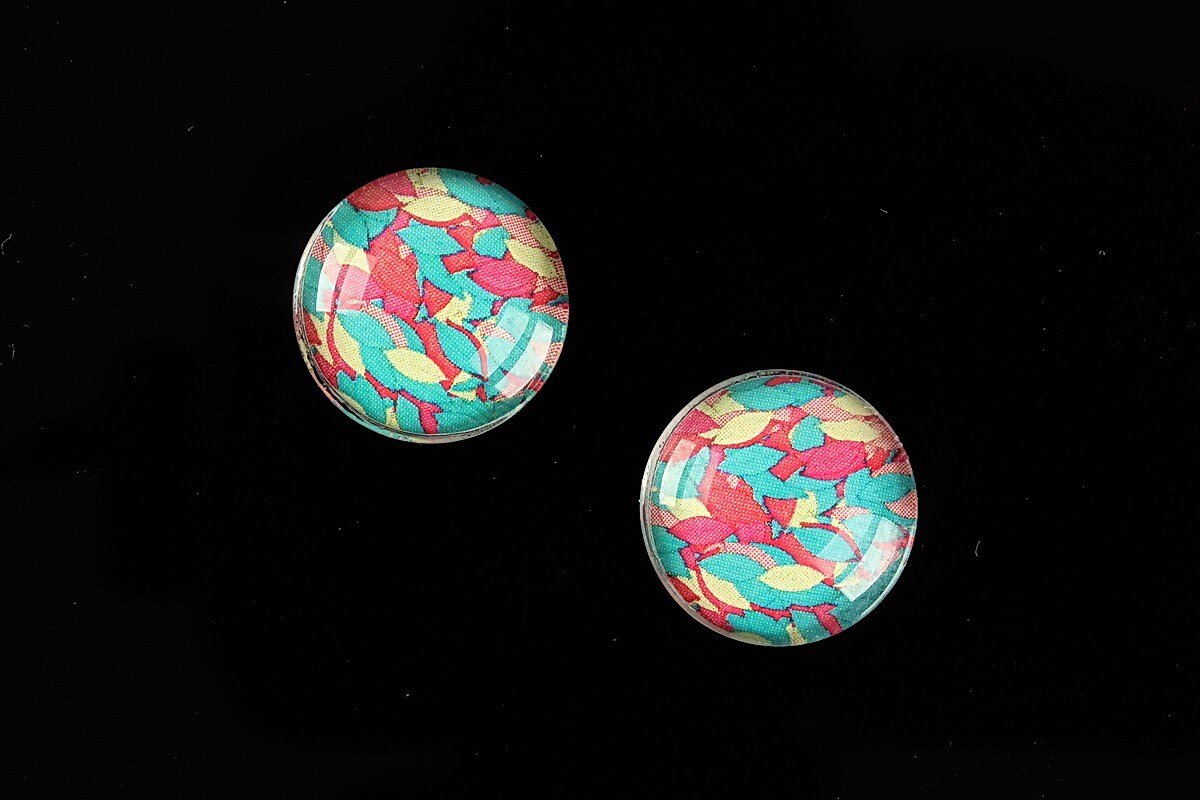 Cabochon sticla 16mm "Pattern" cod 884