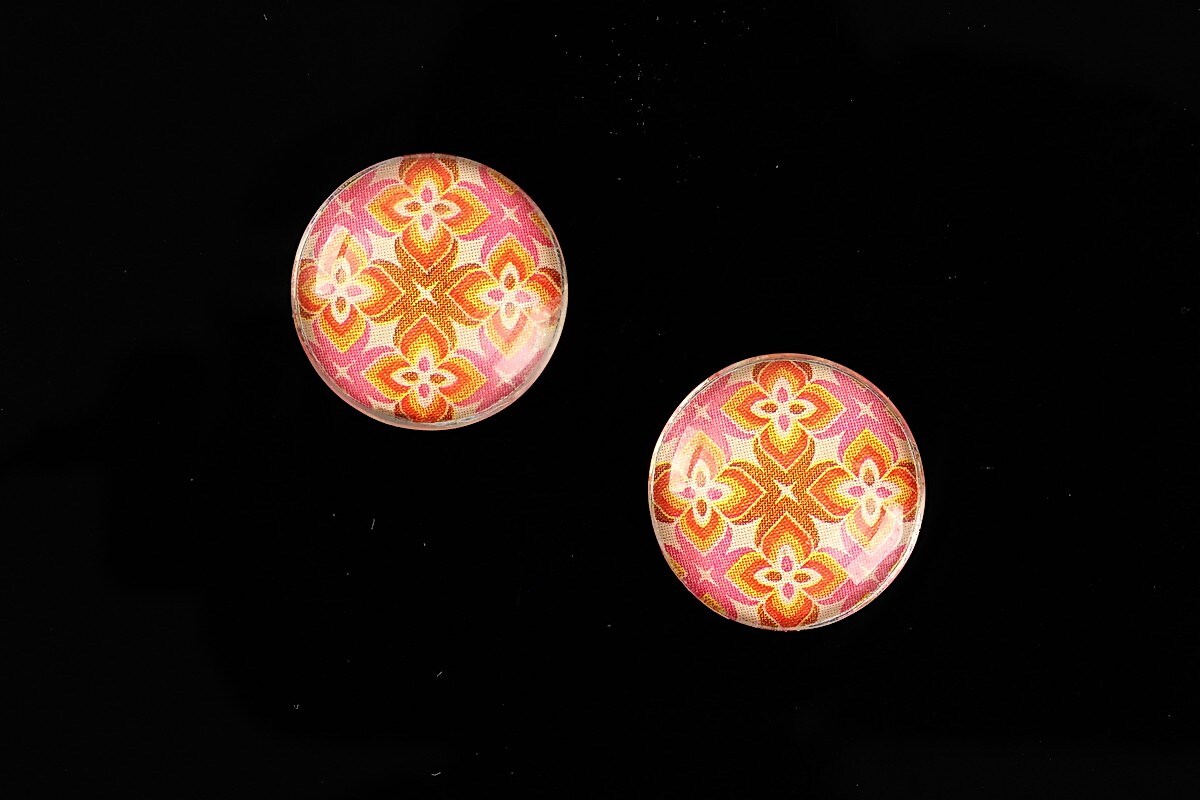 Cabochon sticla 16mm "Pattern" cod 887