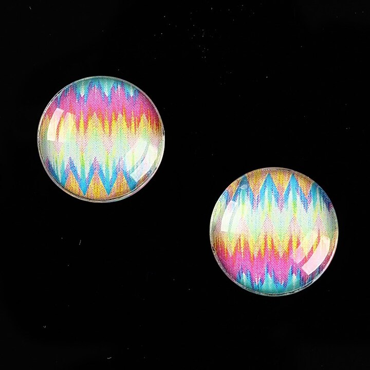 Cabochon sticla 16mm "Pattern" cod 888