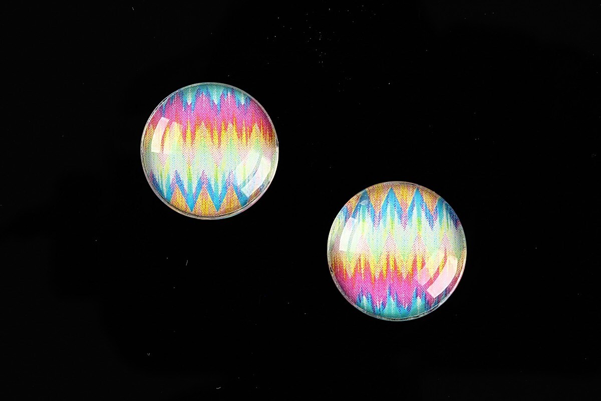 Cabochon sticla 16mm "Pattern" cod 888