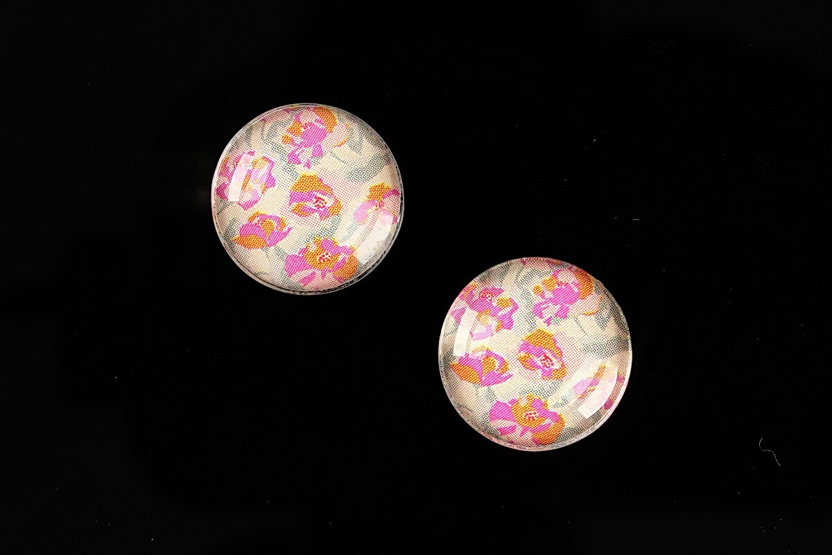 Cabochon sticla 16mm "Pattern" cod 889