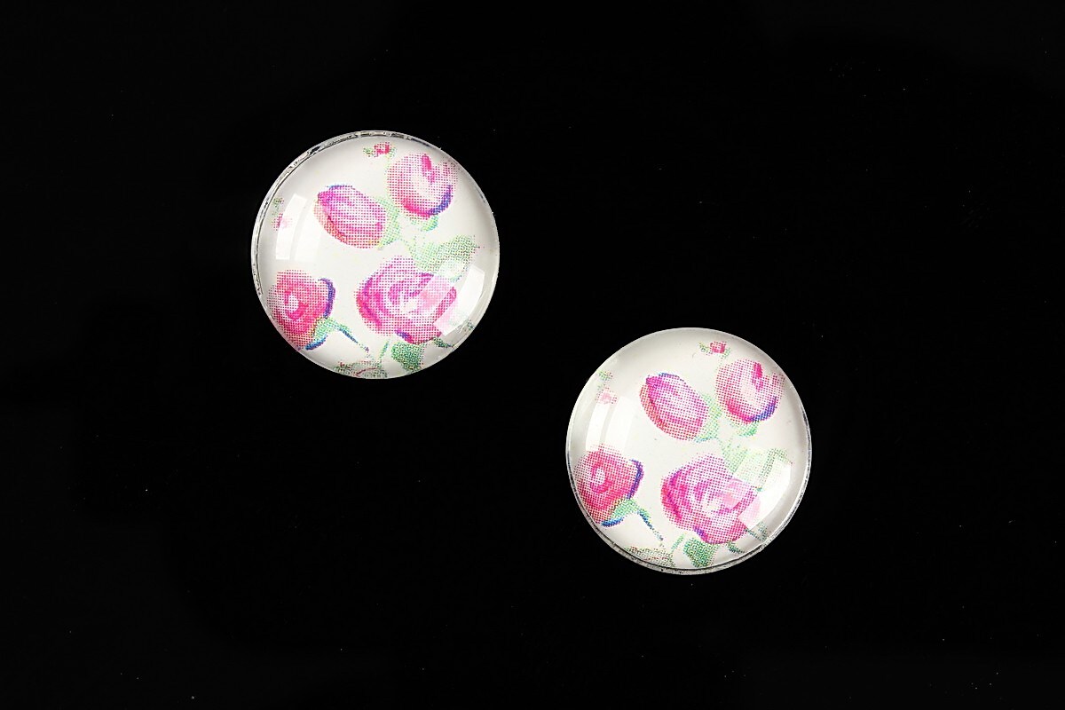 Cabochon sticla 16mm "Pattern" cod 890