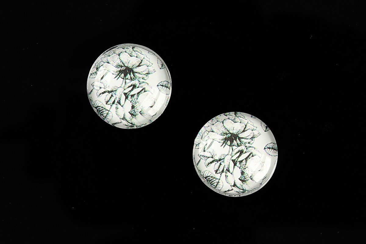 Cabochon sticla 16mm "Pattern" cod 891