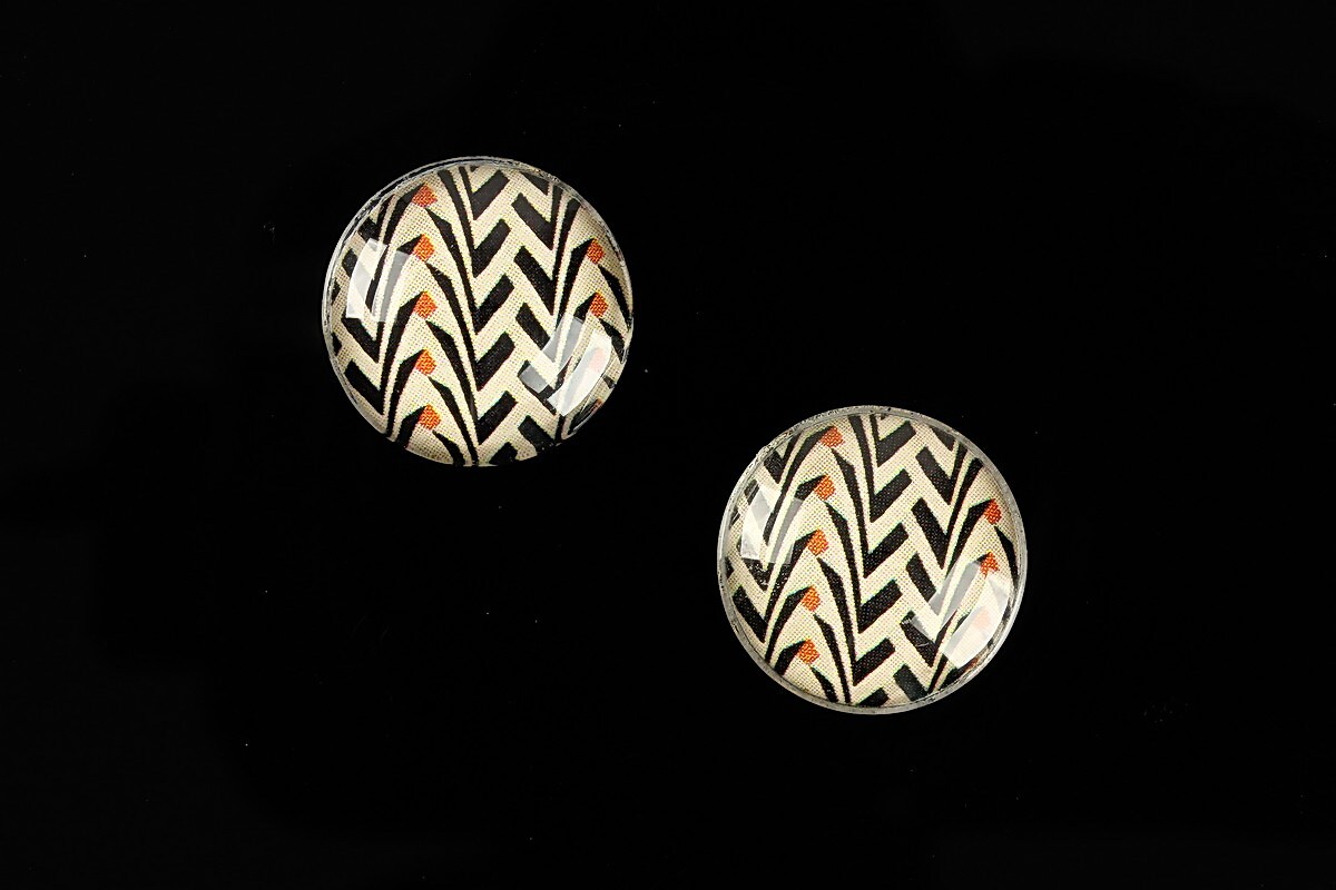 Cabochon sticla 16mm "Pattern" cod 893