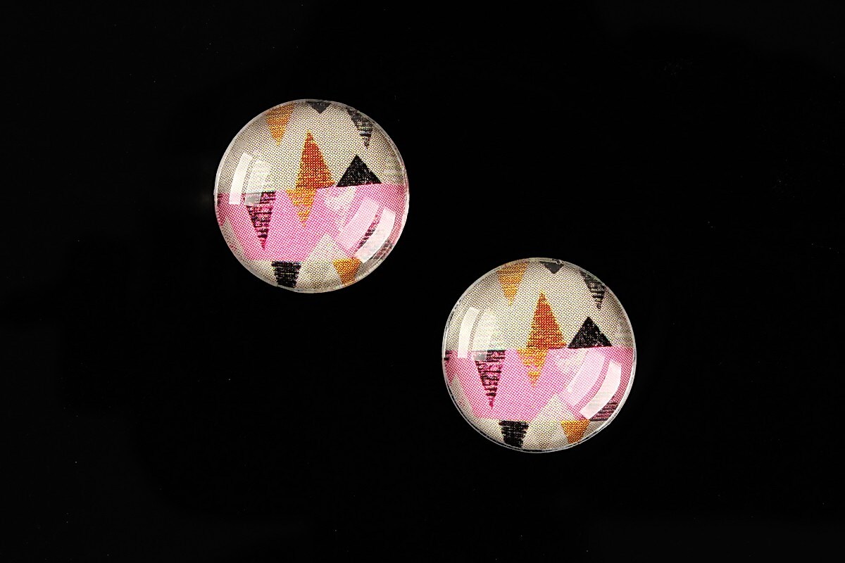 Cabochon sticla 16mm "Pattern" cod 894