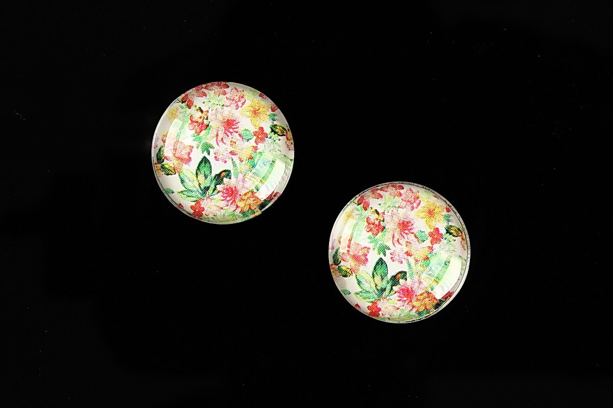 Cabochon sticla 16mm "Pattern" cod 896