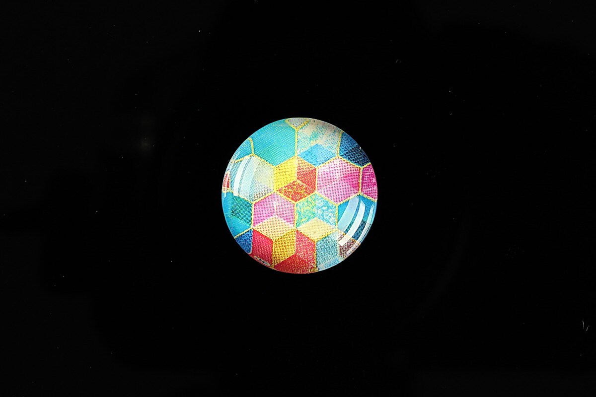 Cabochon sticla 18mm "Pattern" cod 915