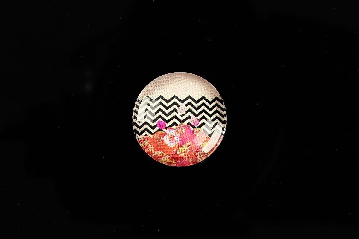 Cabochon sticla 18mm "Pattern" cod 919