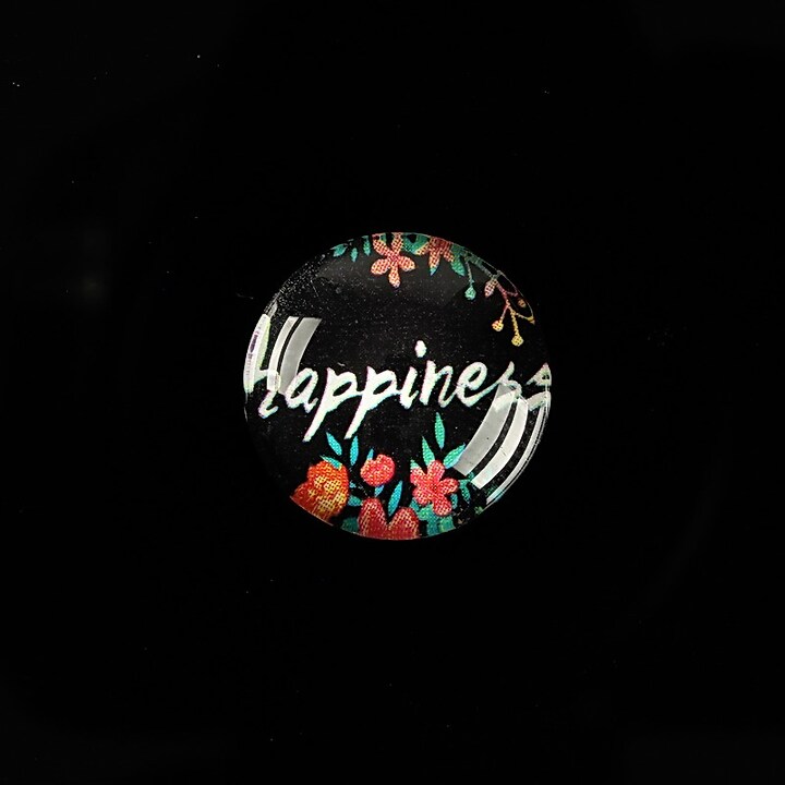 Cabochon sticla 18mm "Happiness" cod 927
