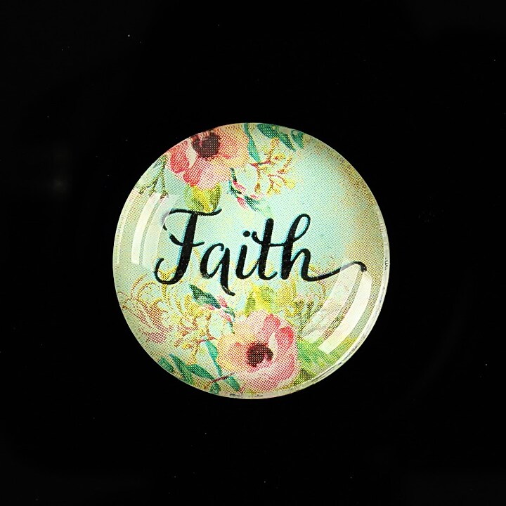 Cabochon sticla 25mm "Faith" cod 933