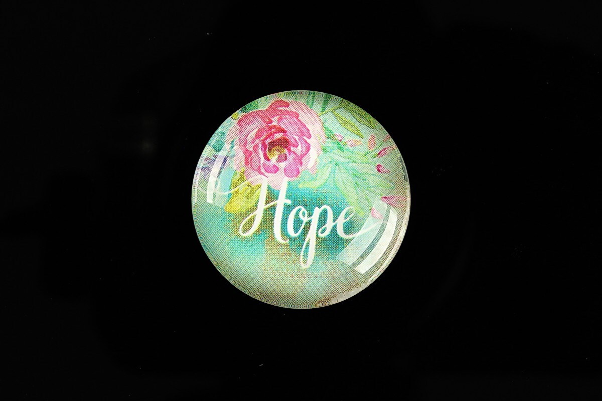 Cabochon sticla 25mm "Hope" cod 937