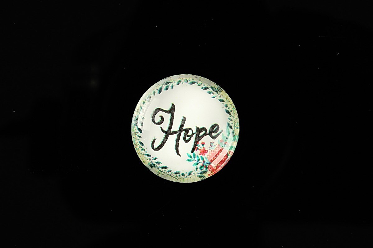 Cabochon sticla 20mm "Hope" cod 940