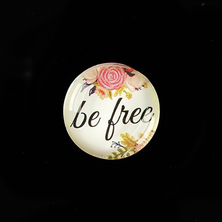 Cabochon sticla 20mm "be free" cod 943