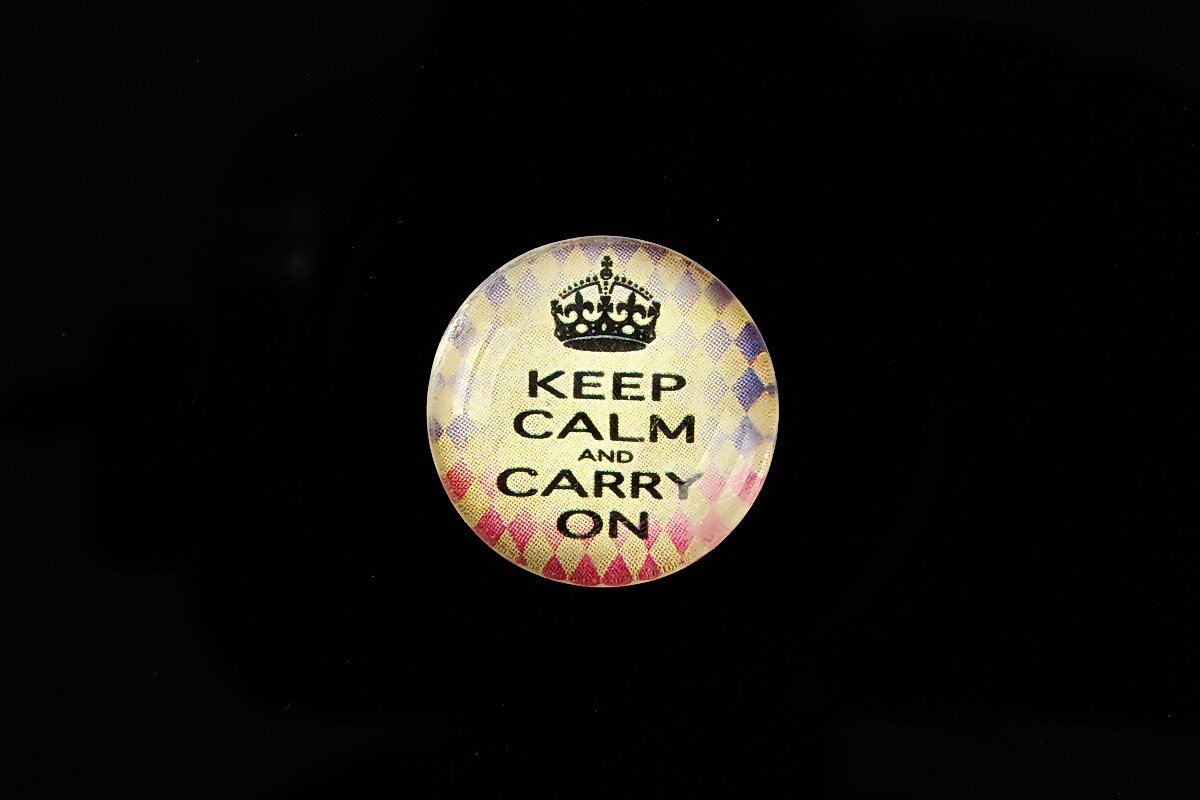 Cabochon sticla 20mm "Always Keep Calm" cod 945