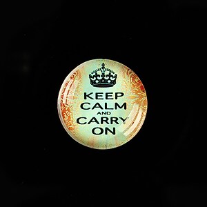 Cabochon sticla 20mm "Always Keep Calm" cod 946