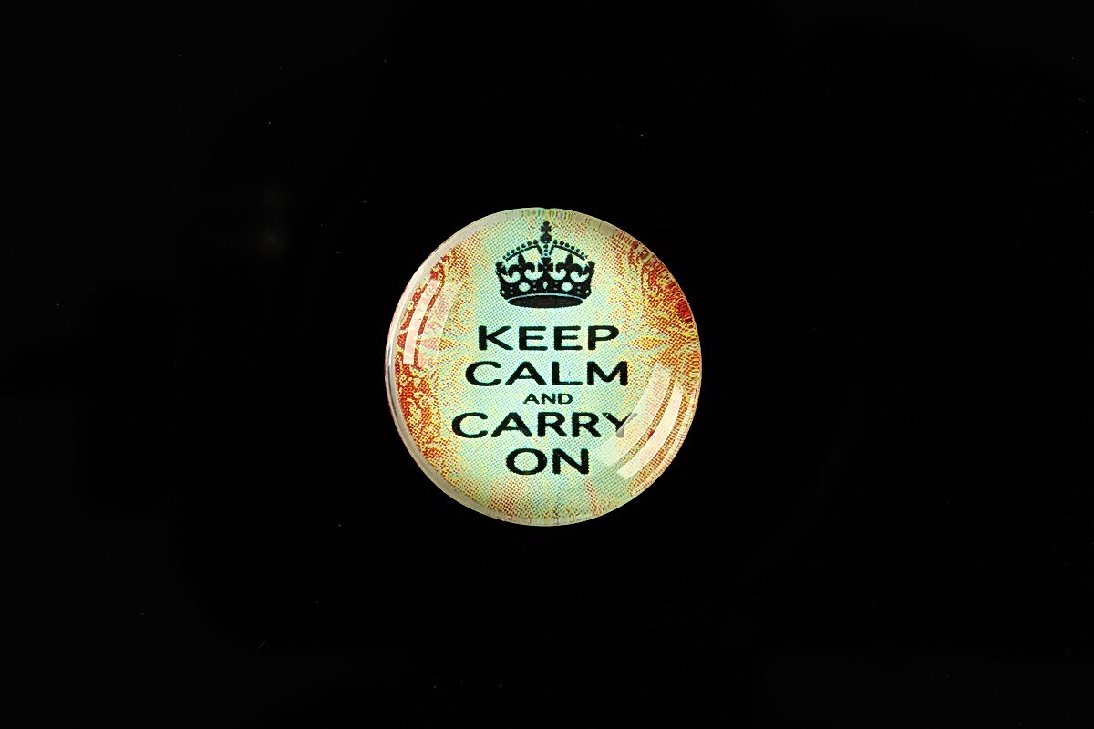 Cabochon sticla 20mm "Always Keep Calm" cod 946