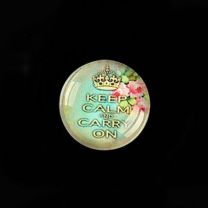 Cabochon sticla 20mm "Always Keep Calm" cod 947