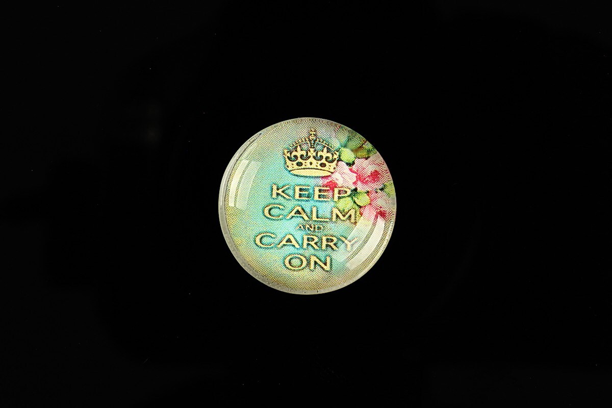 Cabochon sticla 20mm "Always Keep Calm" cod 947