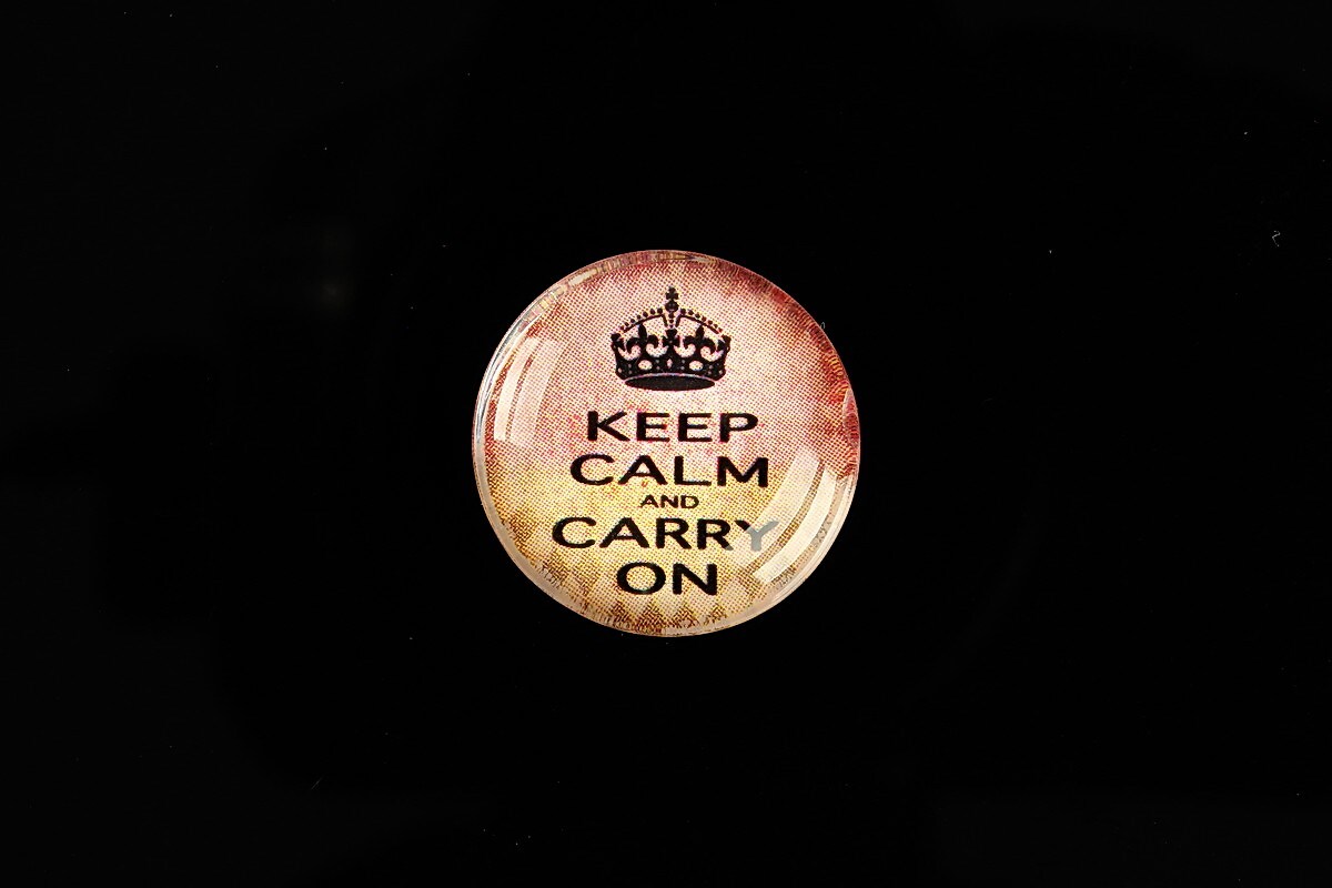 Cabochon sticla 20mm "Always Keep Calm" cod 948
