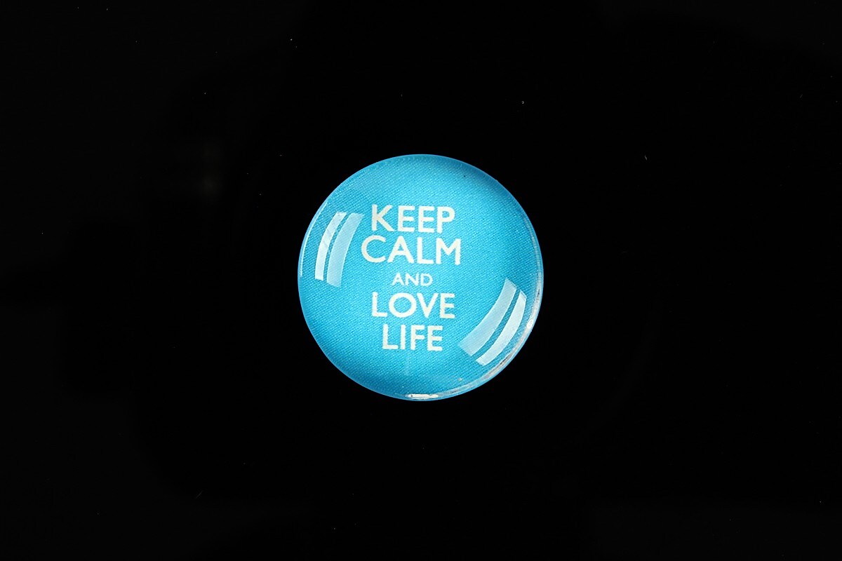 Cabochon sticla 20mm "Always Keep Calm" cod 952