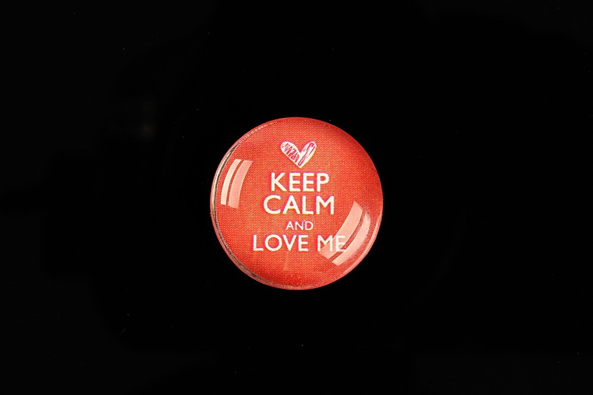 Cabochon sticla 20mm "Always Keep Calm" cod 955