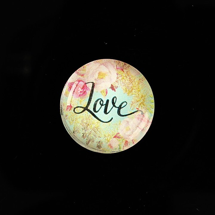 Cabochon sticla 20mm "Love" cod 960