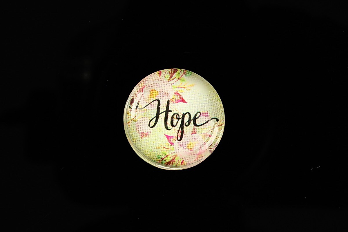 Cabochon sticla 20mm "Hope" cod 962