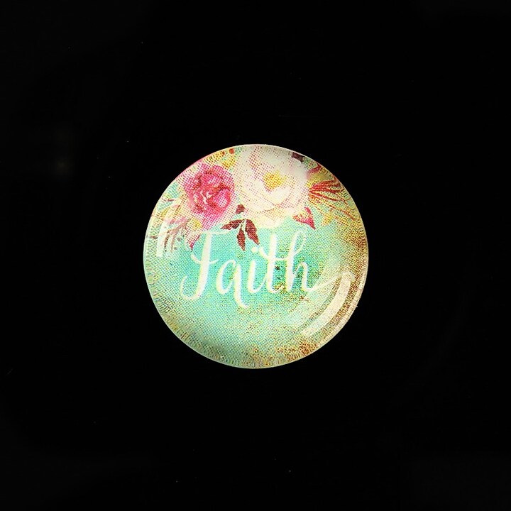 Cabochon sticla 20mm "Faith" cod 963