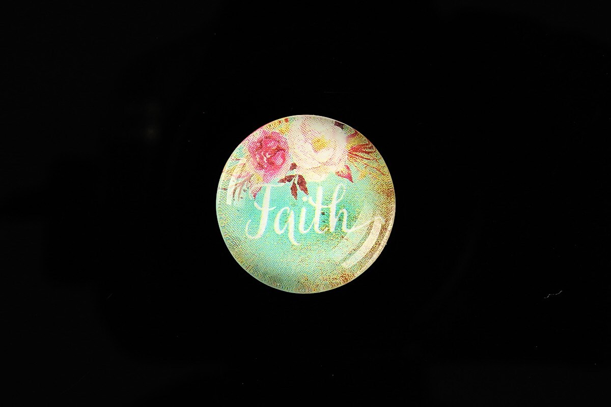 Cabochon sticla 20mm "Faith" cod 963