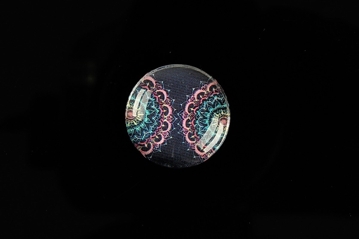 Cabochon sticla 20mm "Pattern" cod 971