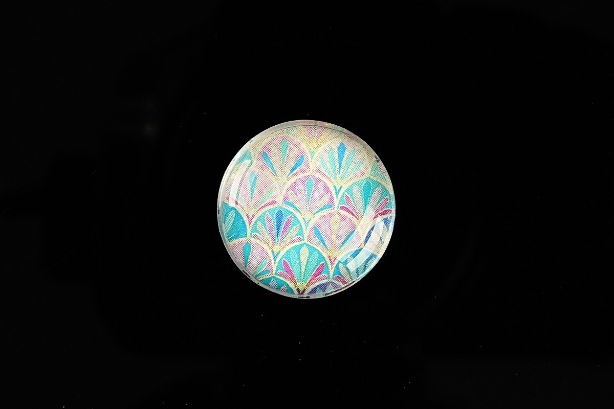 Cabochon sticla 20mm "Pattern" cod 972