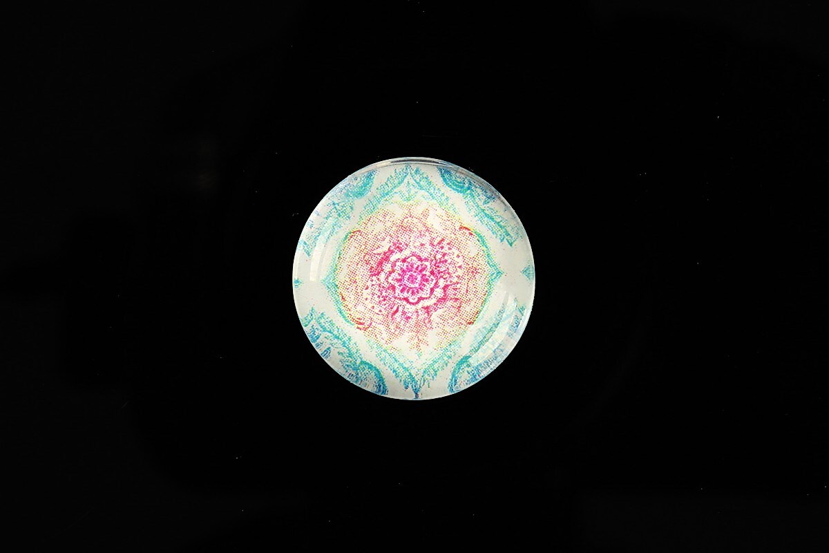 Cabochon sticla 20mm "Pattern" cod 973