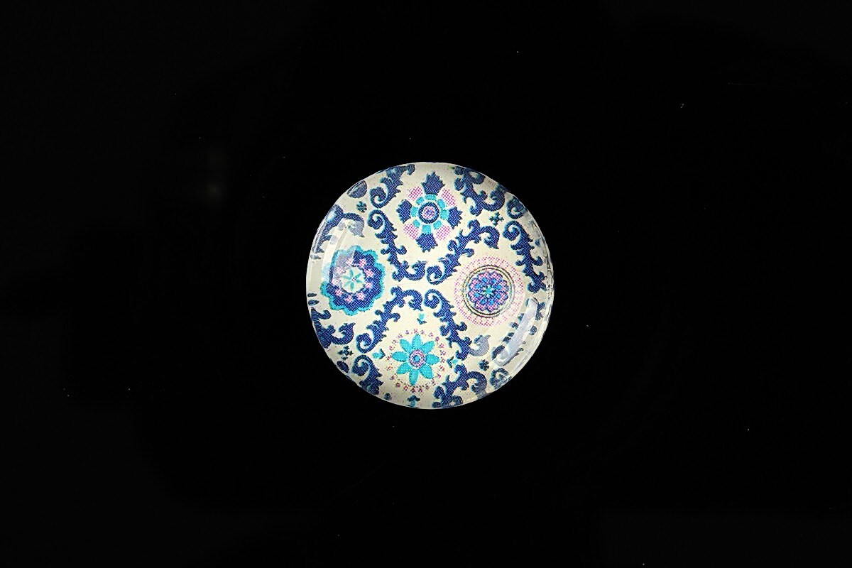 Cabochon sticla 20mm "Pattern" cod 977