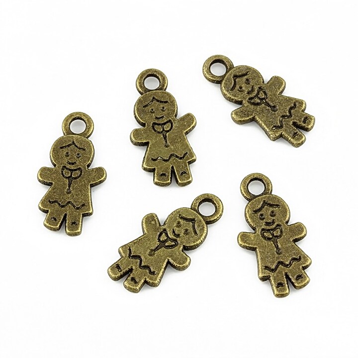 Charm bronz gingerbread 17x9mm