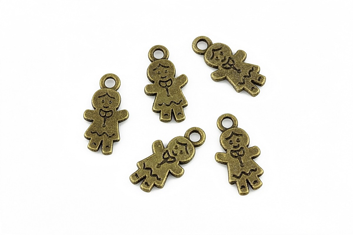 Charm bronz gingerbread 17x9mm